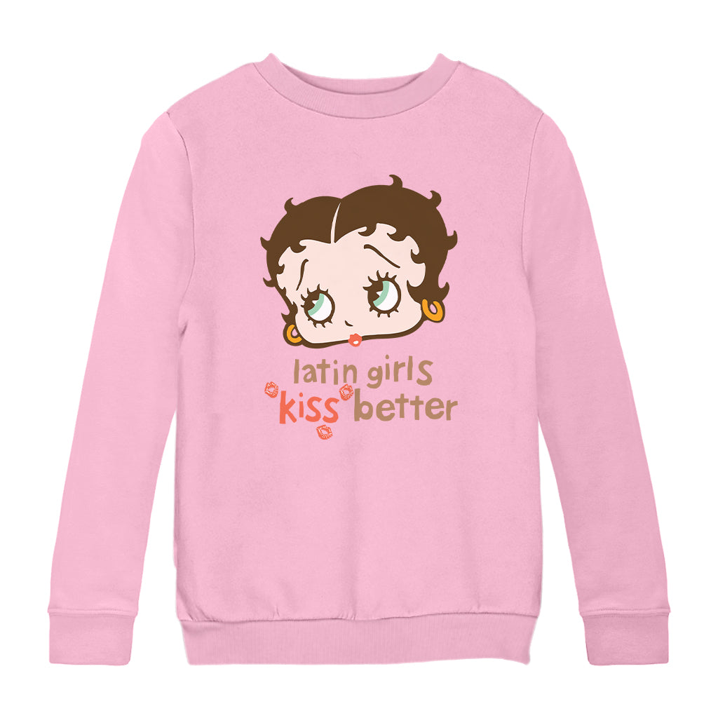 Betty Boop Latin Girls Kiss Better Kids Sweatshirt