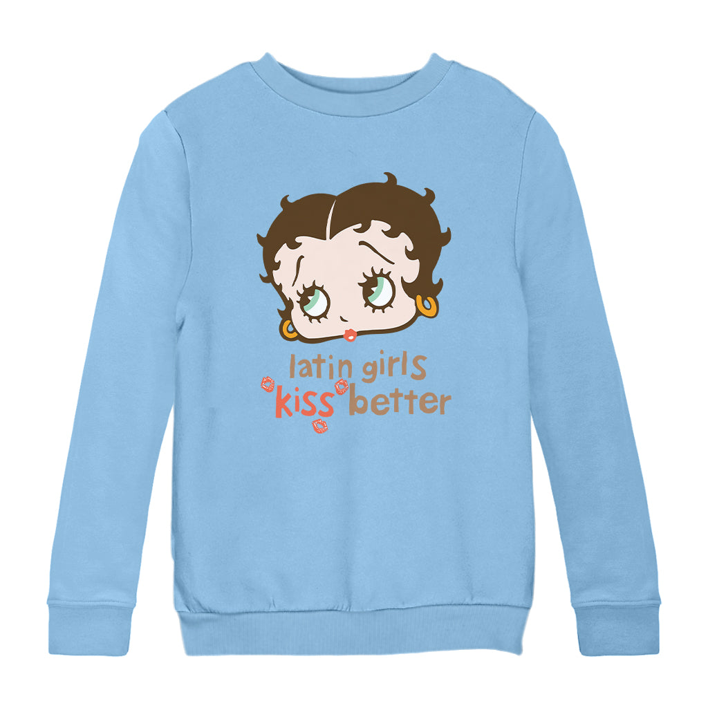 Betty Boop Latin Girls Kiss Better Kids Sweatshirt