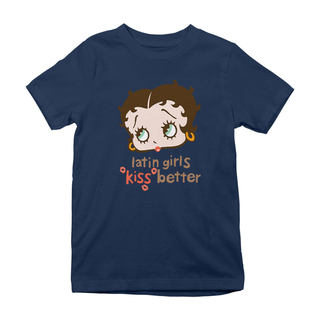 Betty Boop Latin Girls Kiss Better Kids T-Shirt