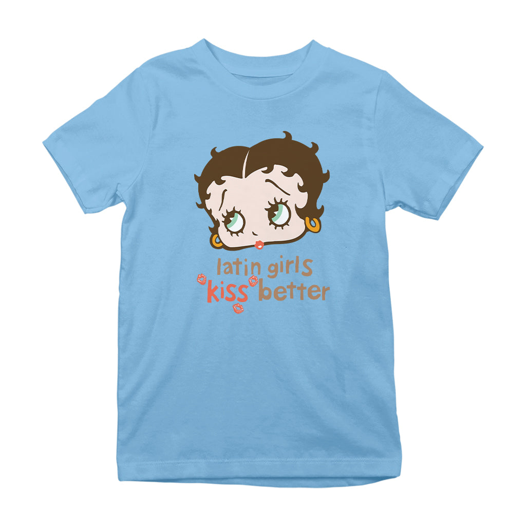 Betty Boop Latin Girls Kiss Better Kids T-Shirt