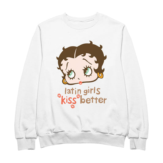Betty Boop Latin Girls Kiss Better Men's Sweatshirt