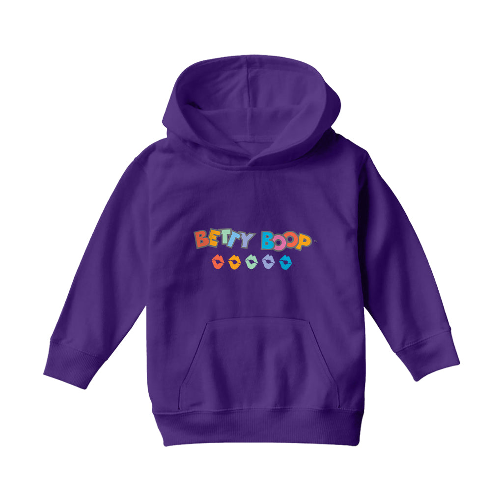 Betty Boop Rainbow Name and Lips Kids Hooded Sweatshirt