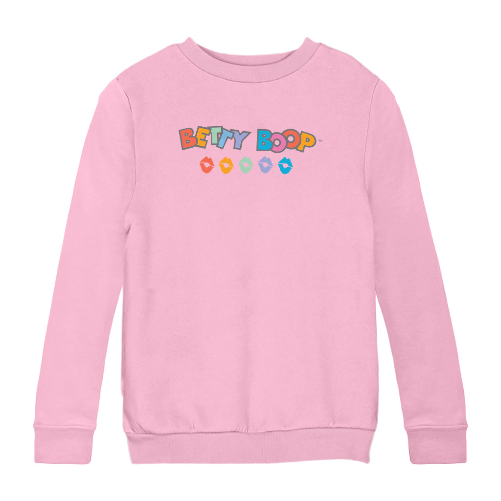 Betty Boop Rainbow Name and Lips Kids Sweatshirt