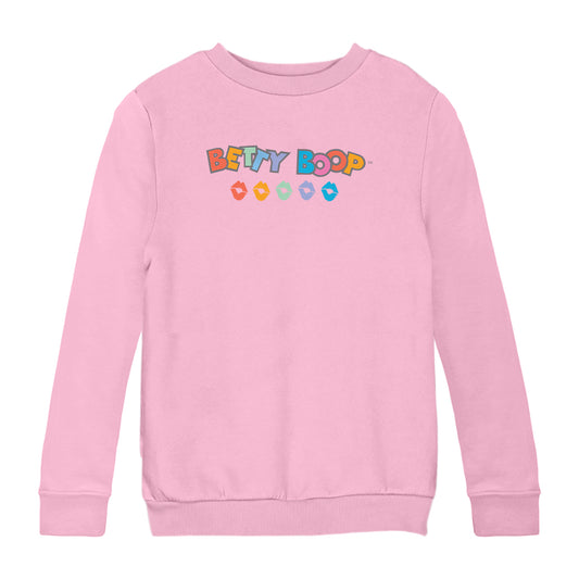 Betty Boop Rainbow Name and Lips Kids Sweatshirt