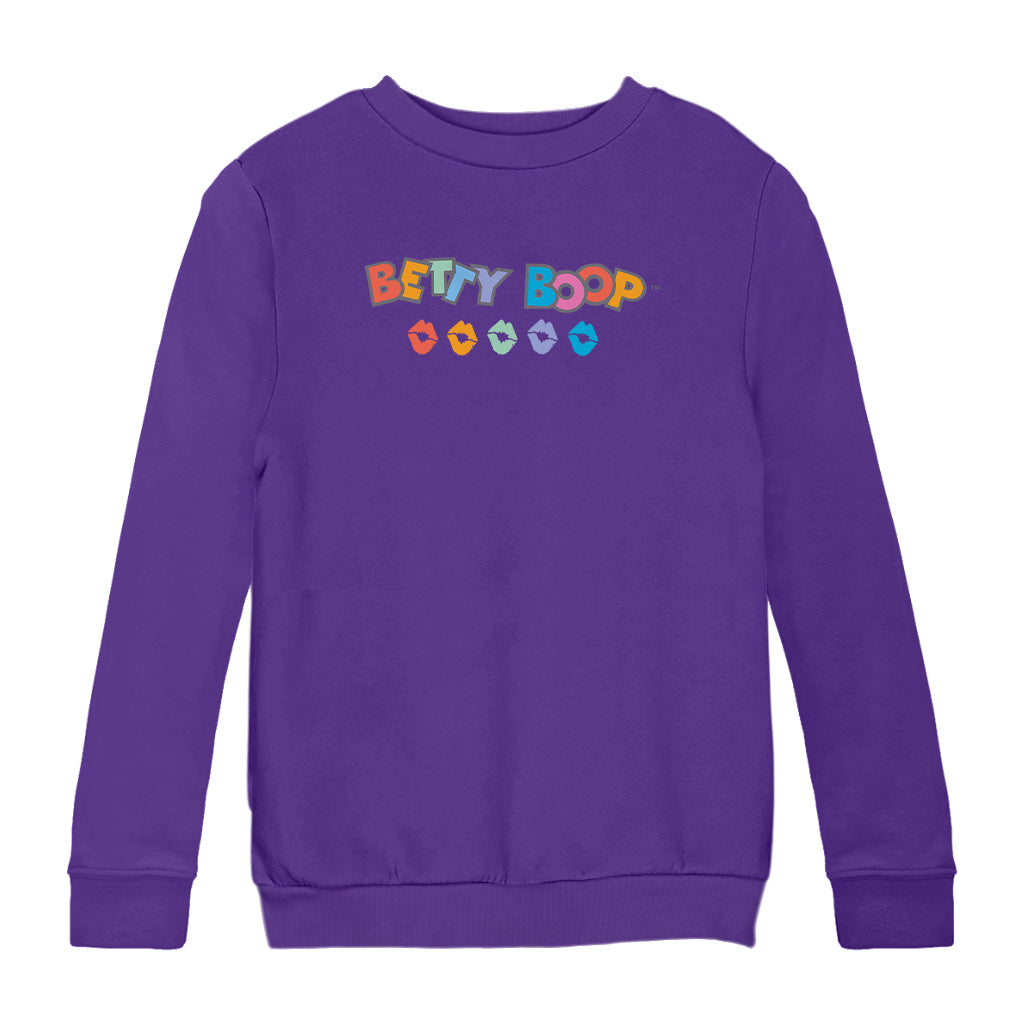 Betty Boop Rainbow Name and Lips Kids Sweatshirt
