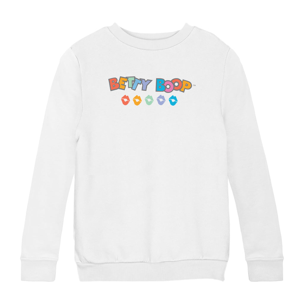Betty Boop Rainbow Name and Lips Kids Sweatshirt