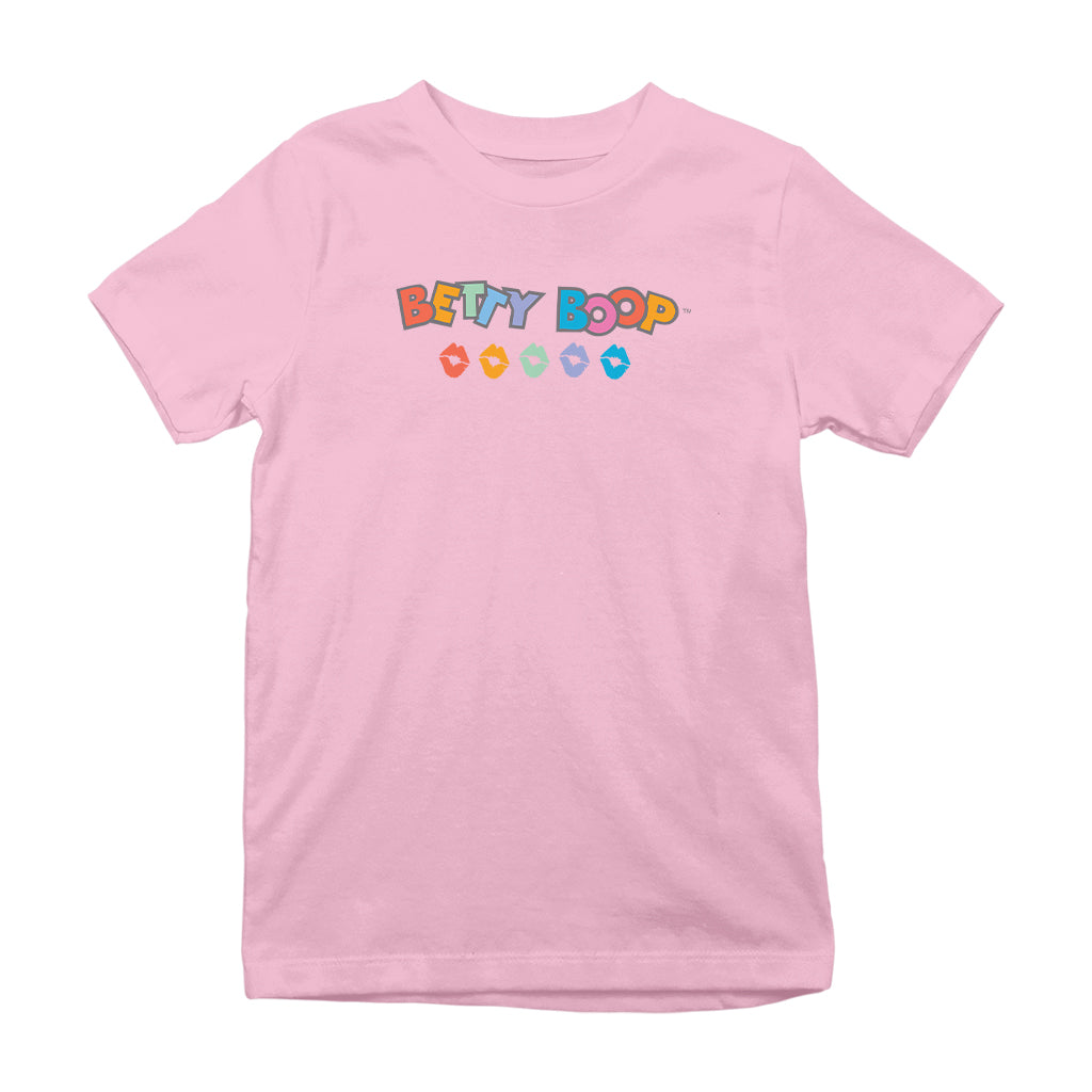 Betty Boop Rainbow Name and Lips Kids T-Shirt