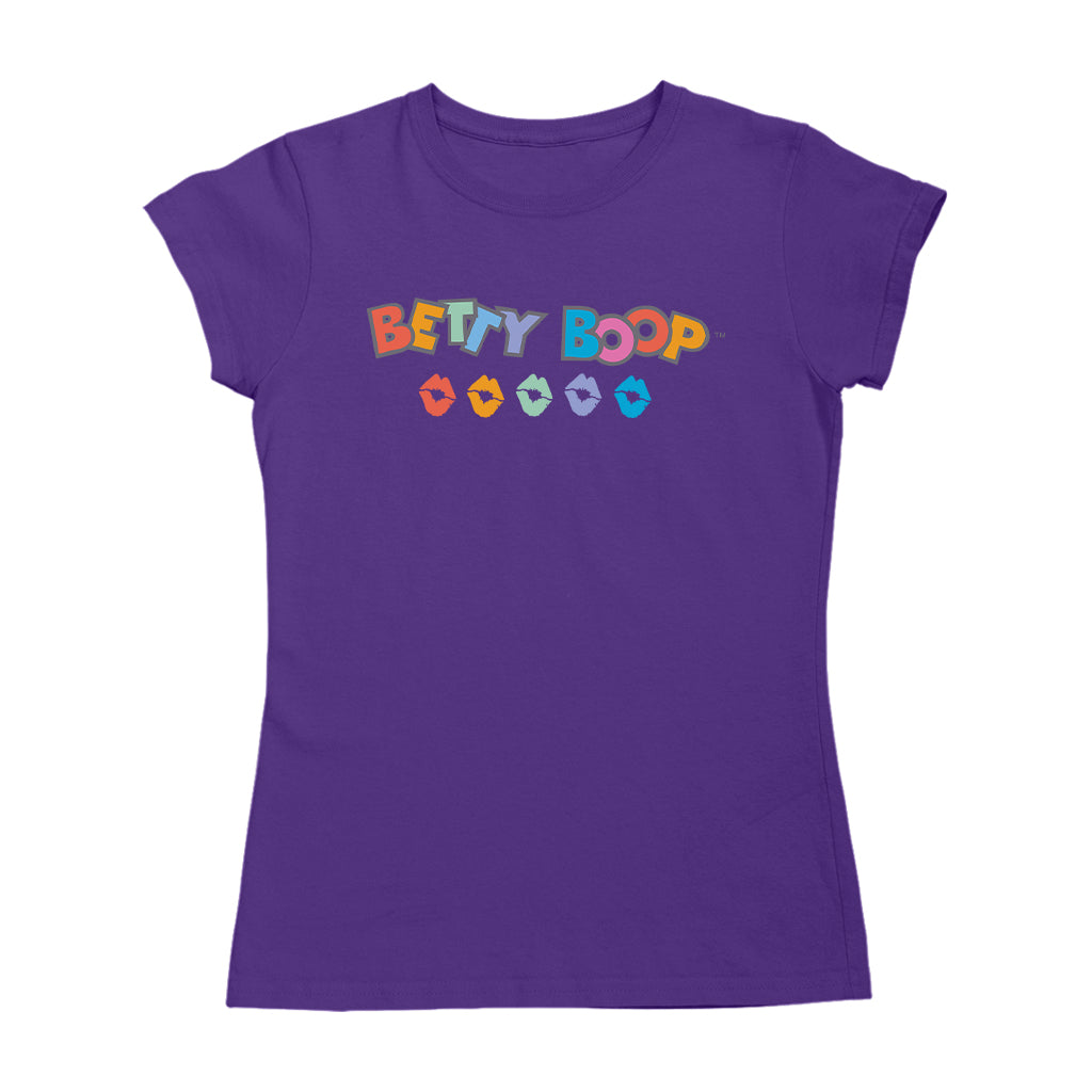 Betty Boop Rainbow Name and Lips Women's T-Shirt