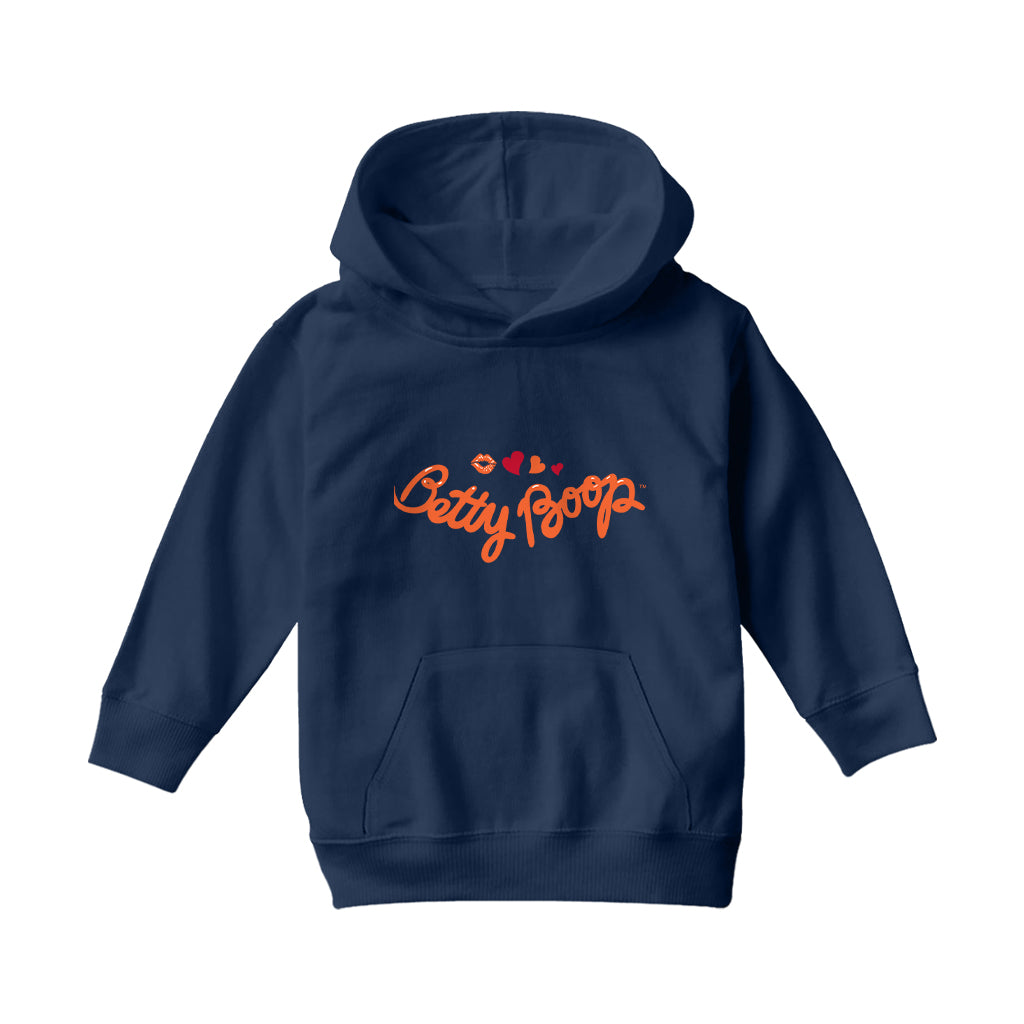 Betty Boop Kiss and Hearts Kids Hooded Sweatshirt