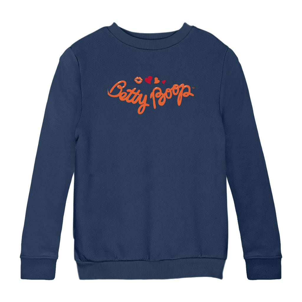 Betty Boop Kiss and Hearts Kids Sweatshirt