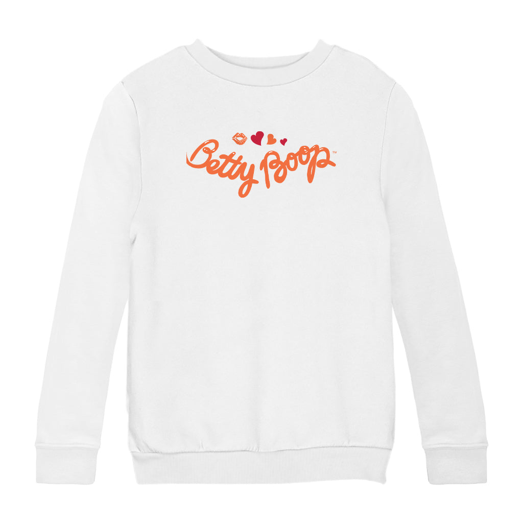 Betty Boop Kiss and Hearts Kids Sweatshirt