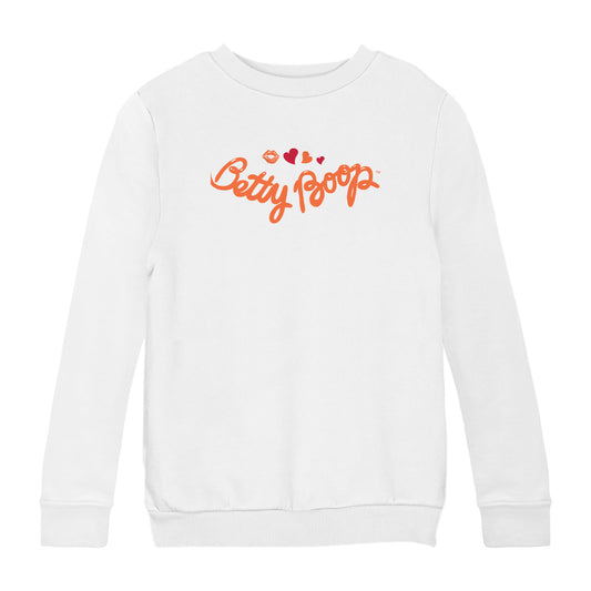 Betty Boop Kiss and Hearts Kids Sweatshirt