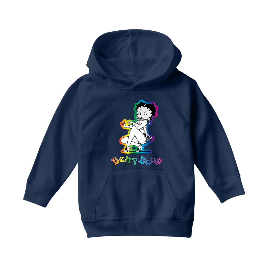 Betty Boop Groovy 70s Fashion Kids Hooded Sweatshirt