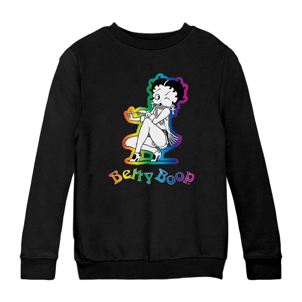 Betty Boop Groovy 70s Fashion Kids Sweatshirt