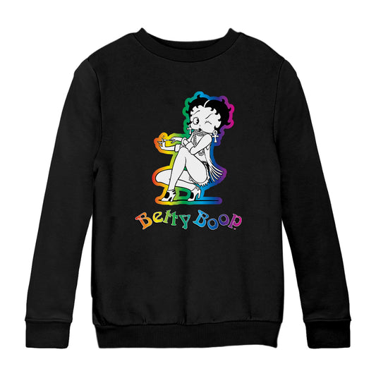 Betty Boop Groovy 70s Fashion Kids Sweatshirt