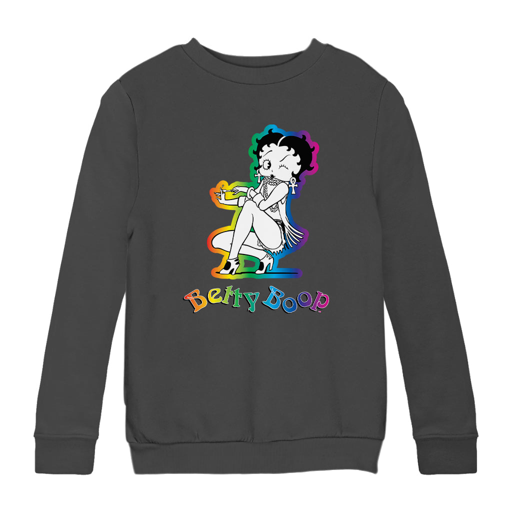 Betty Boop Groovy 70s Fashion Kids Sweatshirt