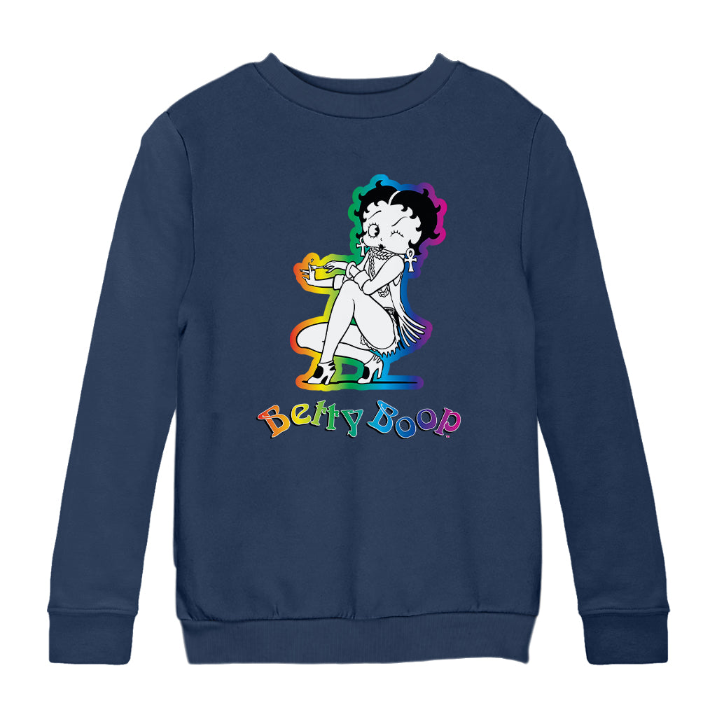 Betty Boop Groovy 70s Fashion Kids Sweatshirt