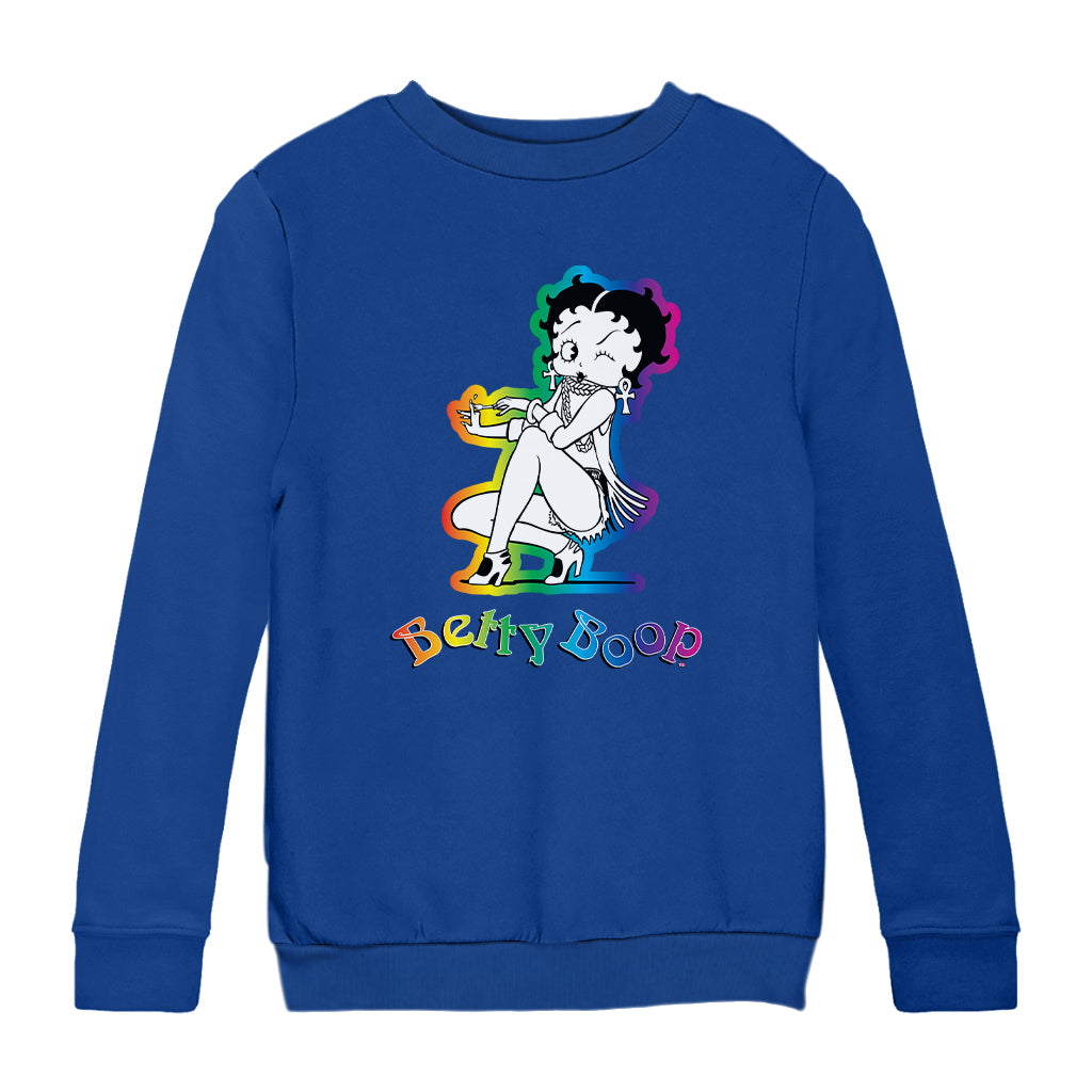 Betty Boop Groovy 70s Fashion Kids Sweatshirt
