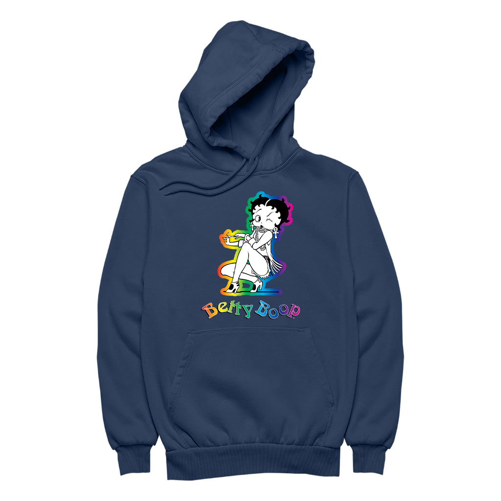 Betty Boop Groovy 70s Fashion Women's Hooded Sweatshirt