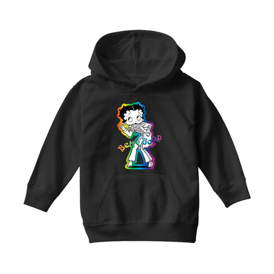 Betty Boop Groovy 70s Outfit Kids Hooded Sweatshirt