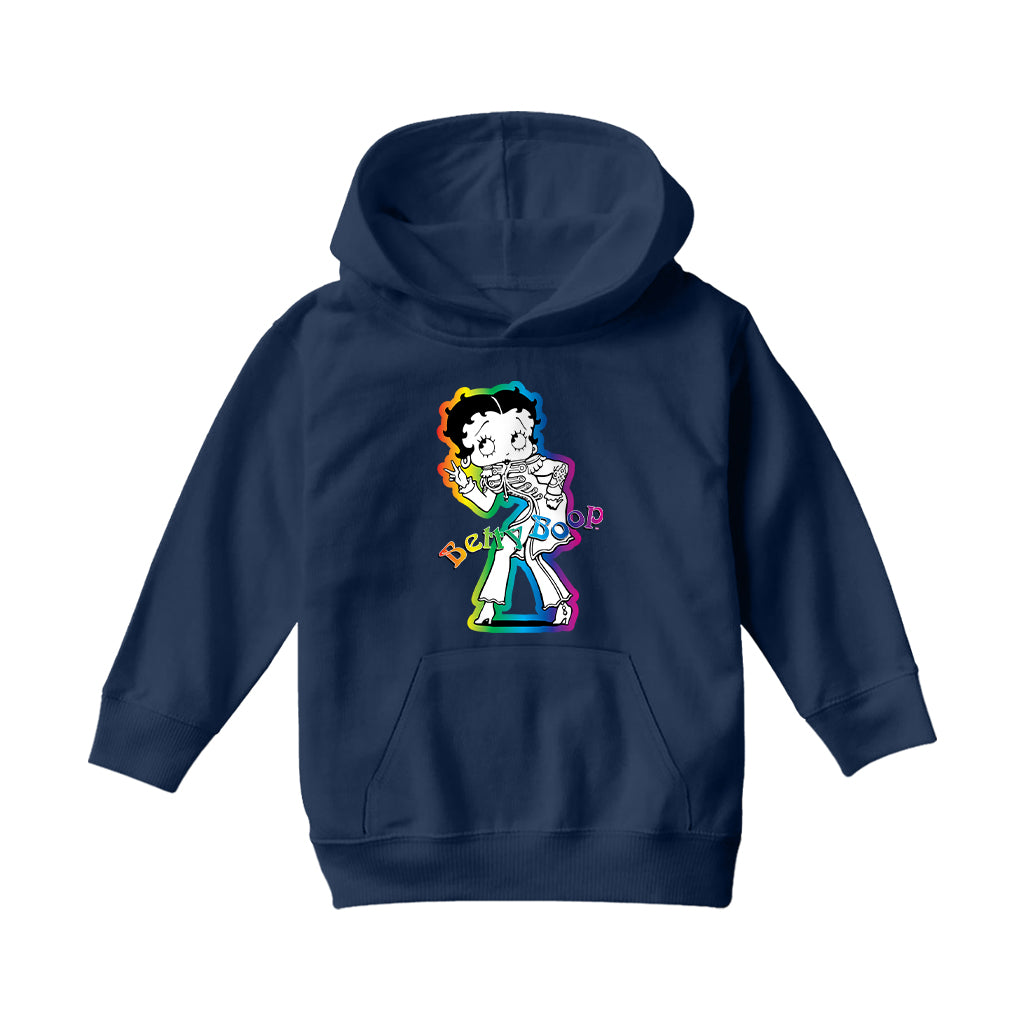 Betty Boop Groovy 70s Outfit Kids Hooded Sweatshirt