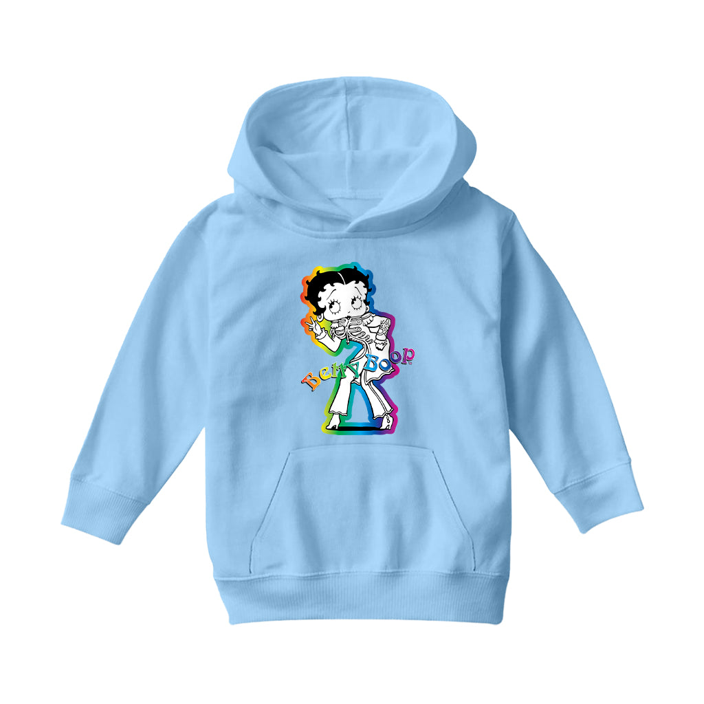 Betty Boop Groovy 70s Outfit Kids Hooded Sweatshirt