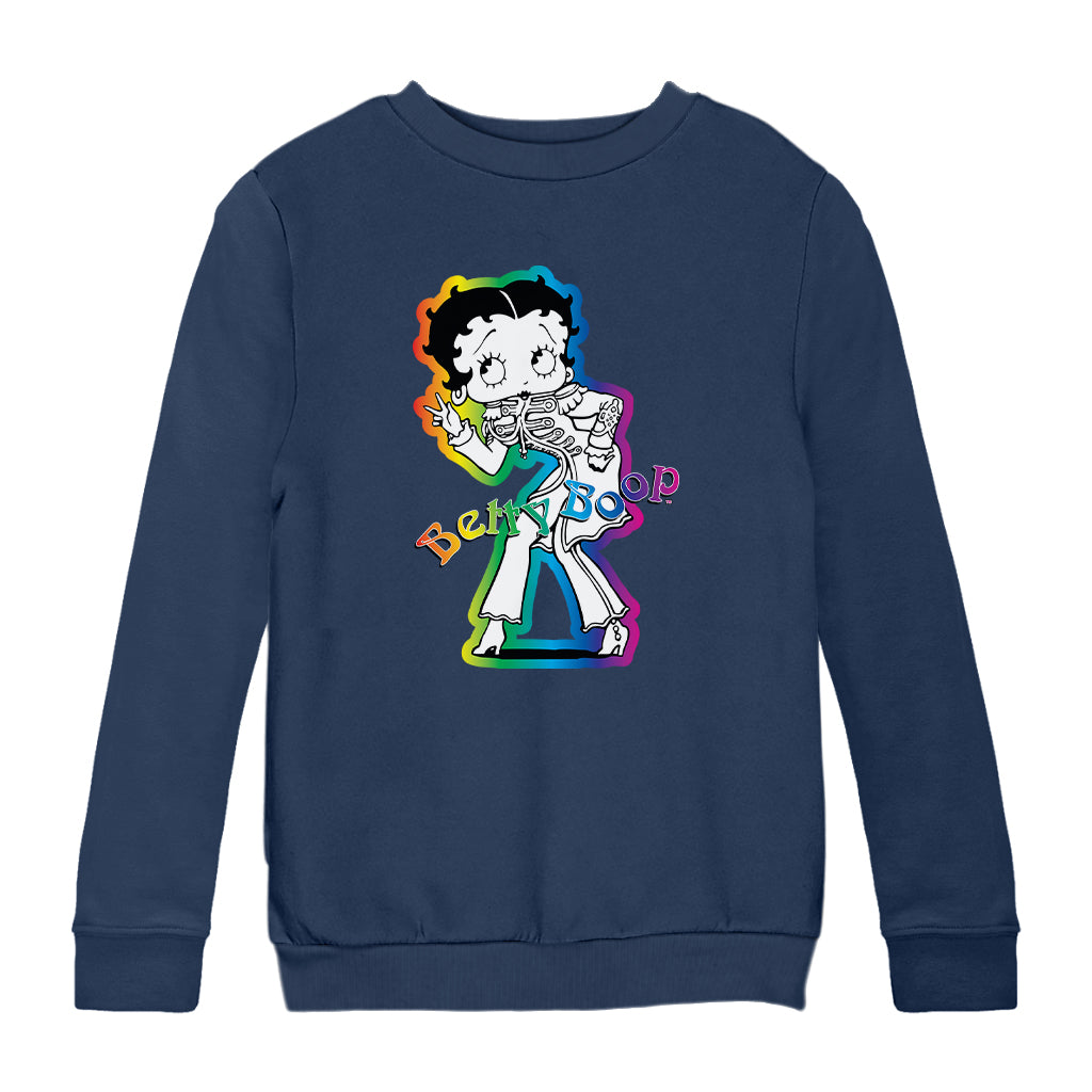 Betty Boop Groovy 70s Outfit Kids Sweatshirt