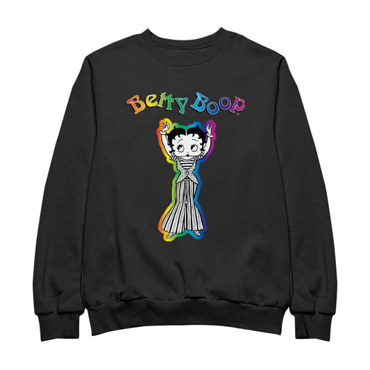 Betty Boop Groovy Striped Outfit Men's Sweatshirt