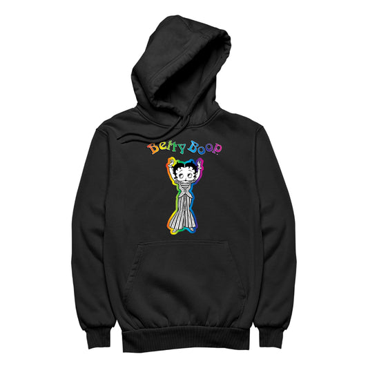 Betty Boop Groovy Striped Outfit Women's Hooded Sweatshirt