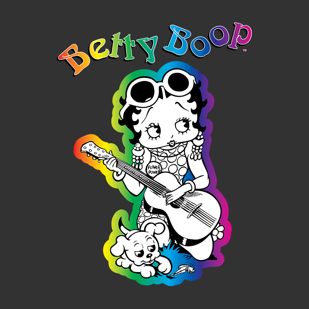 Betty Boop 70s Hippy Guitar Chick Kids Sweatshirt