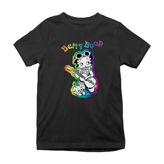 Betty Boop 70s Hippy Guitar Chick Kids T-Shirt