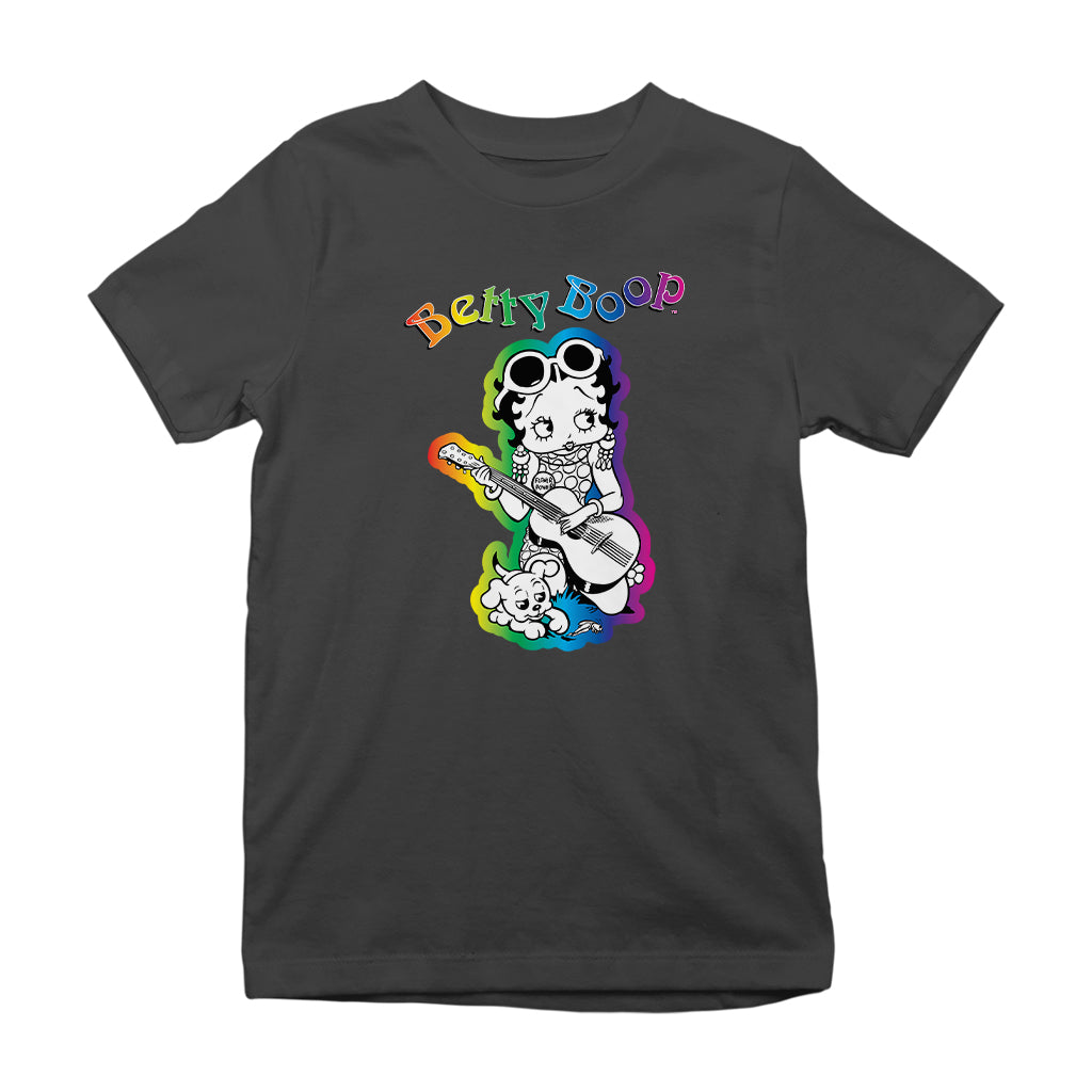 Betty Boop 70s Hippy Guitar Chick Kids T-Shirt