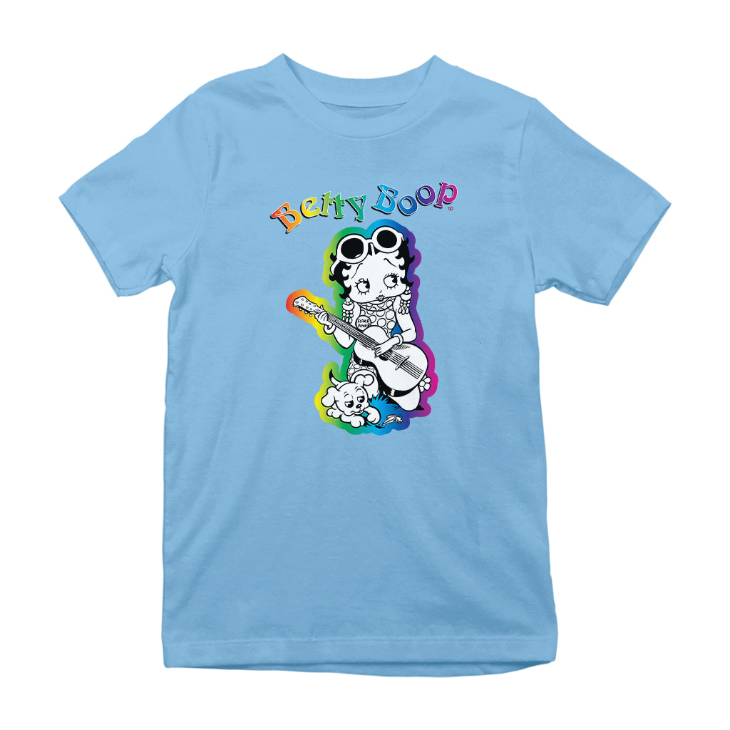 Betty Boop 70s Hippy Guitar Chick Kids T-Shirt