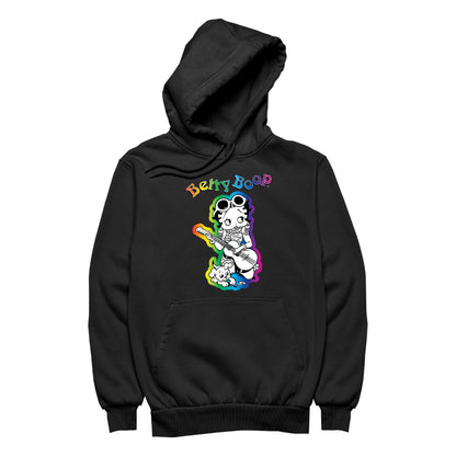 Betty Boop 70s Hippy Guitar Chick Men's Hooded Sweatshirt