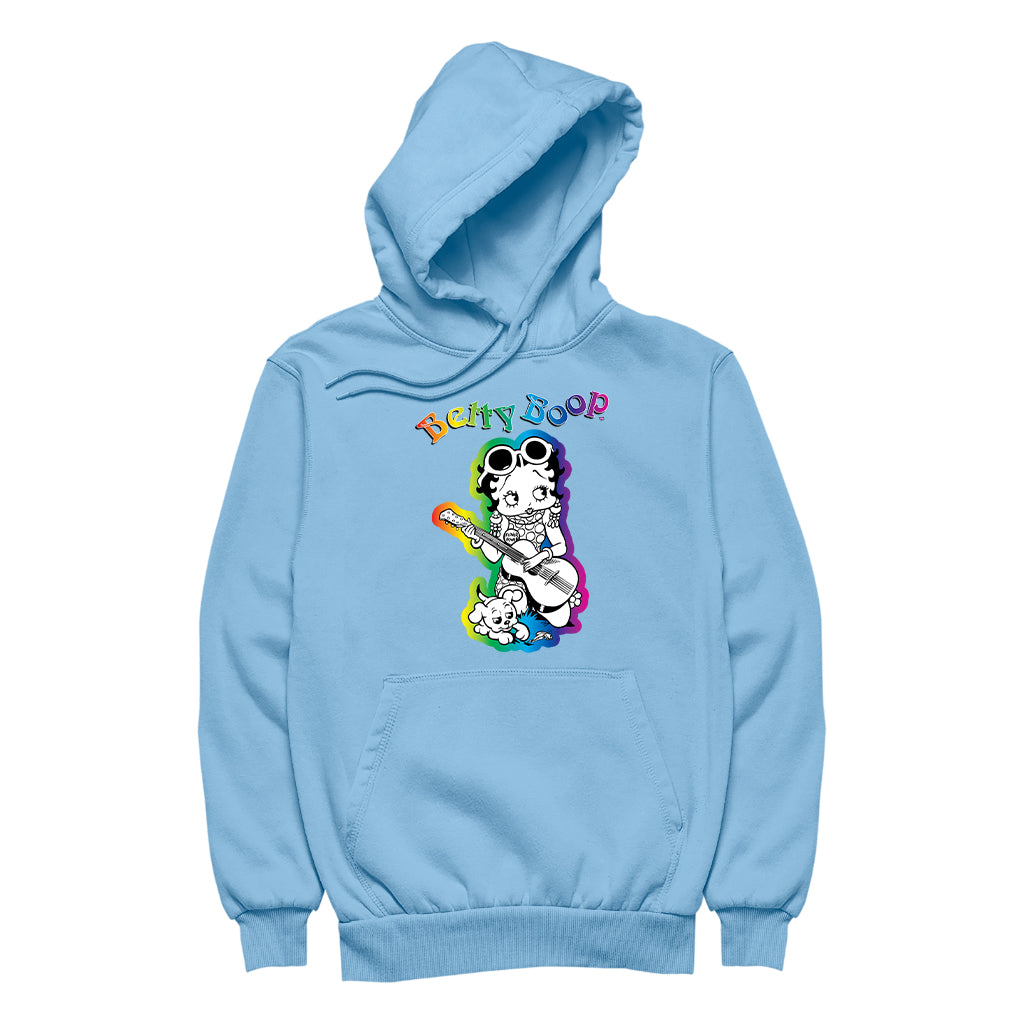 Betty Boop 70s Hippy Guitar Chick Men's Hooded Sweatshirt