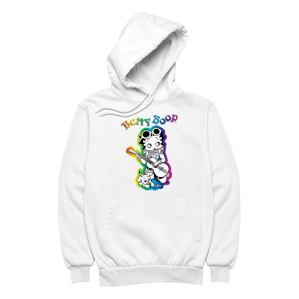 Betty Boop 70s Hippy Guitar Chick Men's Hooded Sweatshirt