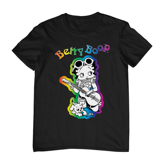 Betty Boop 70s Hippy Guitar Chick Men's T-Shirt