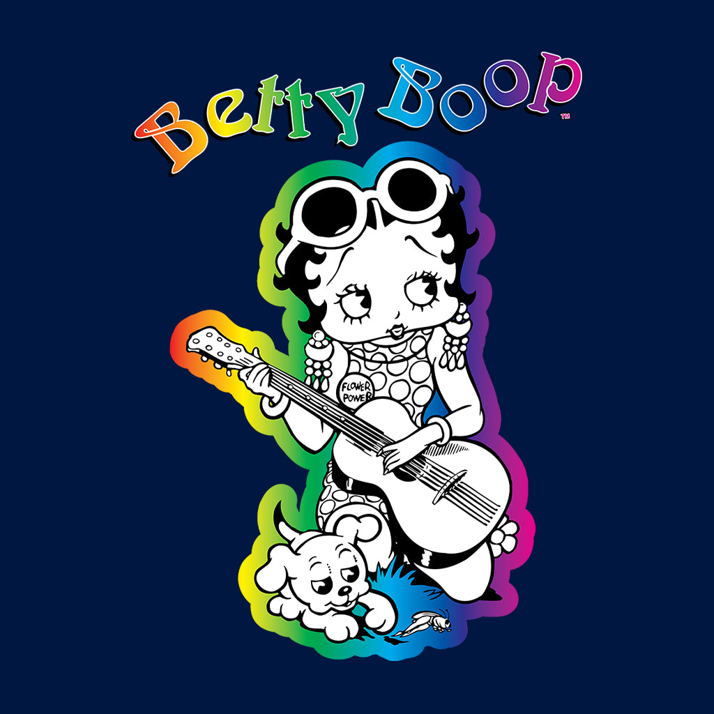 Betty Boop 70s Hippy Guitar Chick Kids Hooded Sweatshirt