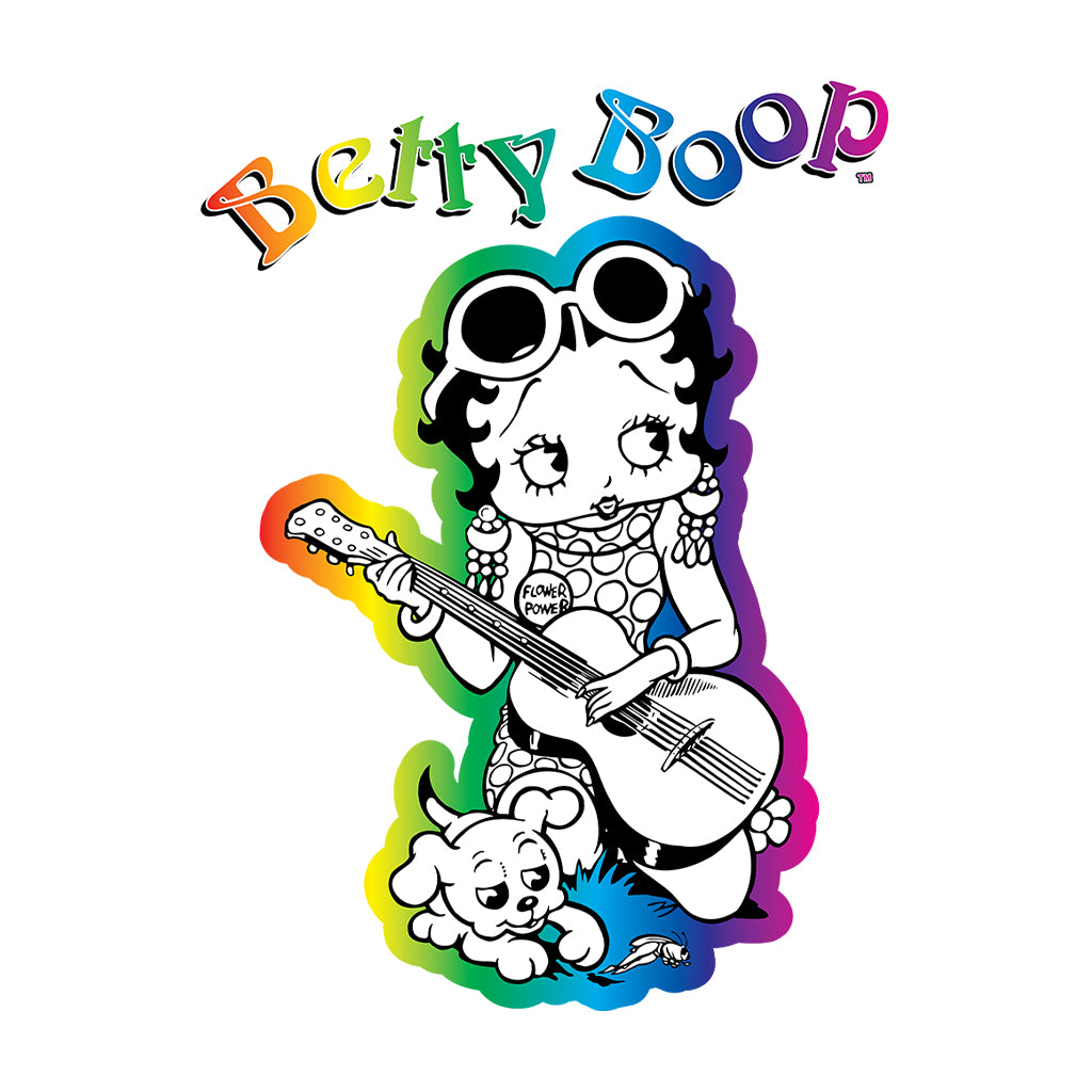 Betty Boop 70s Hippy Guitar Chick Kids T-Shirt