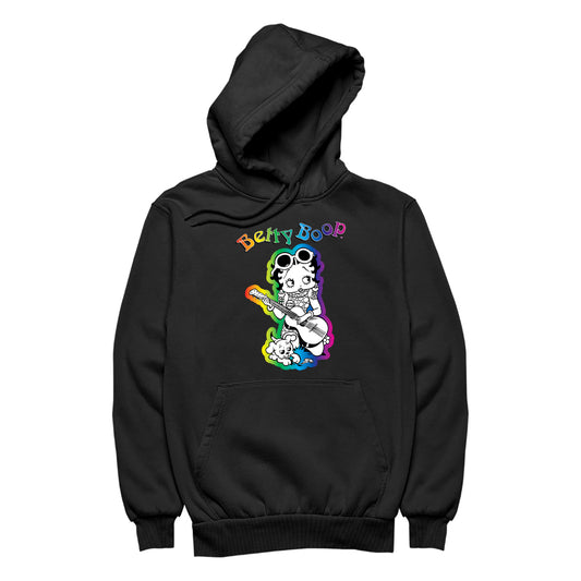 Betty Boop 70s Hippy Guitar Chick Women's Hooded Sweatshirt