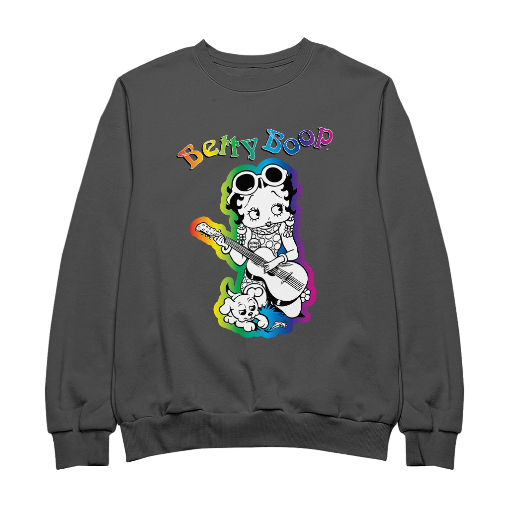 Betty Boop 70s Hippy Guitar Chick Women's Sweatshirt