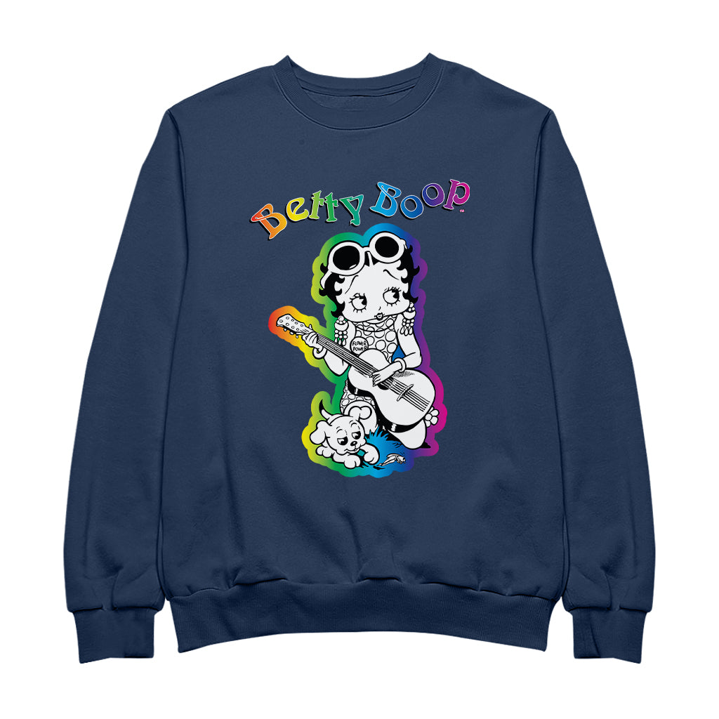 Betty Boop 70s Hippy Guitar Chick Women's Sweatshirt