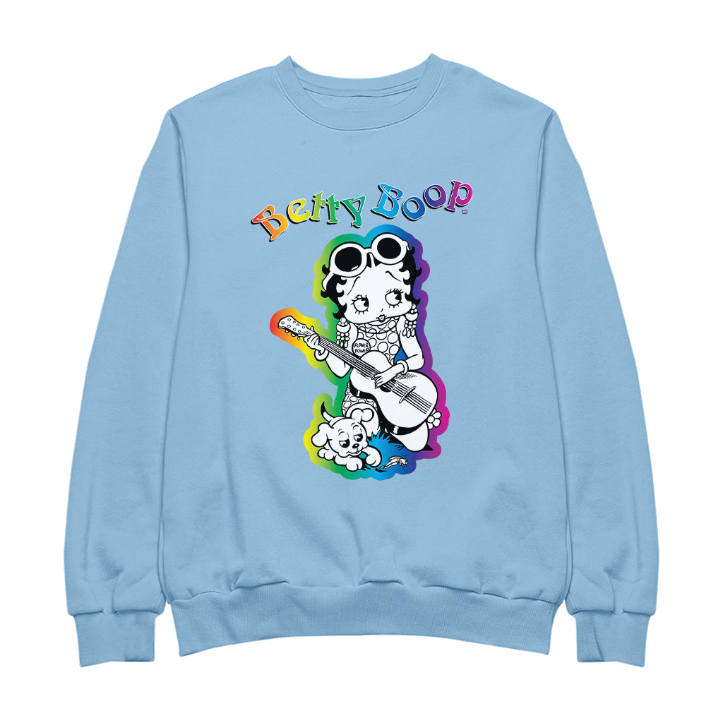 Betty Boop 70s Hippy Guitar Chick Women's Sweatshirt