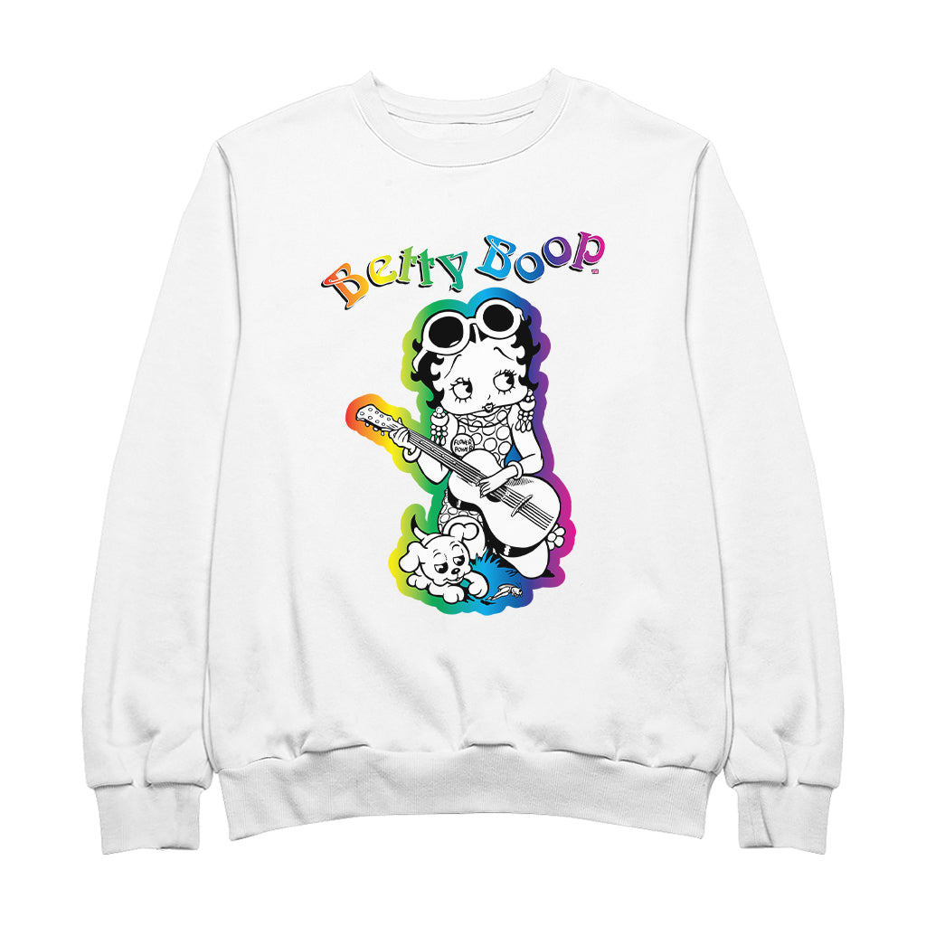 Betty Boop 70s Hippy Guitar Chick Women's Sweatshirt