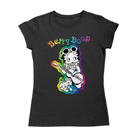 Betty Boop 70s Hippy Guitar Chick Women's T-Shirt
