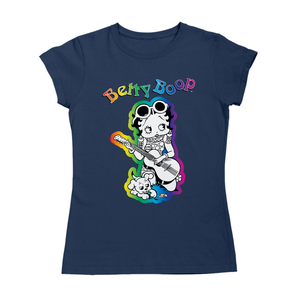 Betty Boop 70s Hippy Guitar Chick Women's T-Shirt