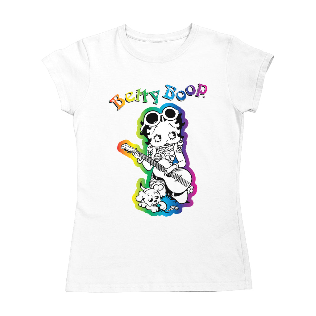 Betty Boop 70s Hippy Guitar Chick Women's T-Shirt