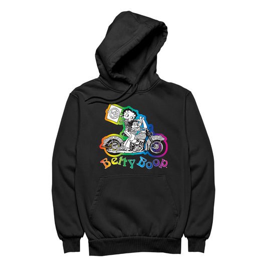 Betty Boop Groovy 70s Motorcycle Men's Hooded Sweatshirt