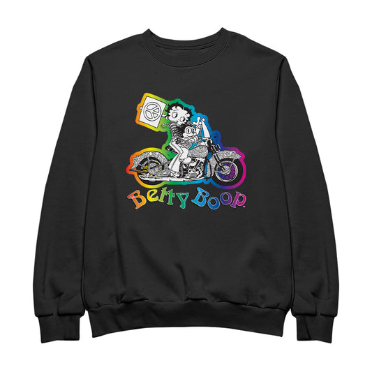 Betty Boop Groovy 70s Motorcycle Men's Sweatshirt
