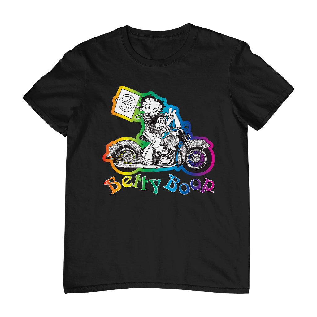 Betty Boop Groovy 70s Motorcycle Men's T-Shirt